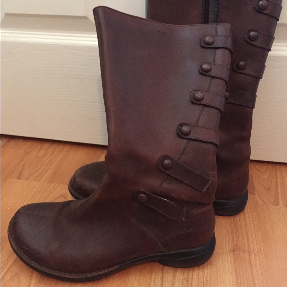 Merrell Brown Leather Women's Winter Rain Boots